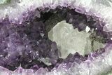 Wide Amethyst Geode With Calcite Crystal - Uruguay #153573-2